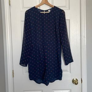 H&M Divided fox print sheer sleeved romper